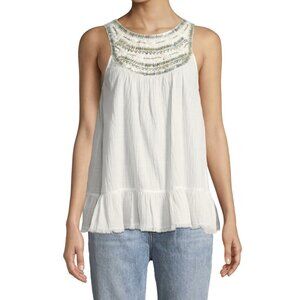 NWT Women's Max Studio Sleeveless Beaded Yoke Blouse Top Sz Medium